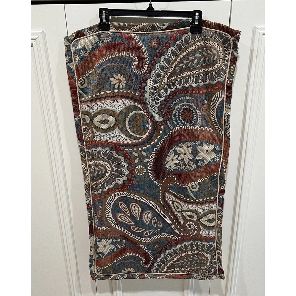Pier‎ 1 Set Of 2 King Pillow Shams Paisley Floral Jacquard Textured Bohemian